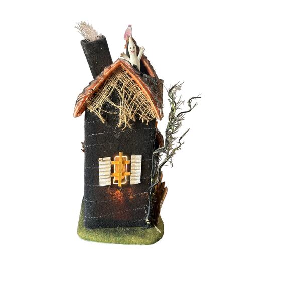Vintage Department 56 Fiber Optic Haunted House Ghost Bats Lights Up Working - Picture 11 of 12